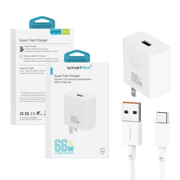 Smartlike Cargador Rápido 66W + Cable USB-C MT-TQ04